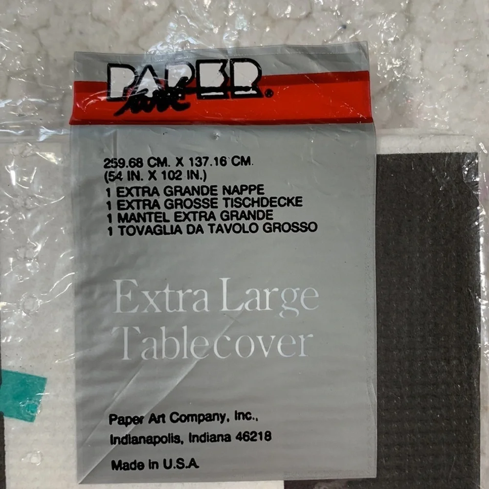Vintage 1990's paper art Happy Birthday extra-large table cover